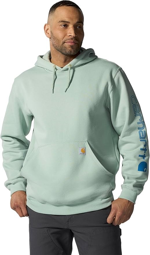Carhartt Men's Midweight Signature Sleeve Logo Hooded Sweatshirt